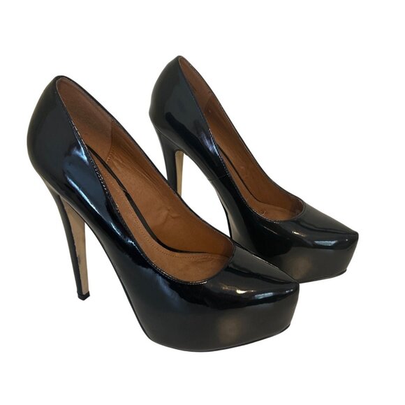 Aldo Women's Black Patent Leather Platform Stiletto High Heels Size 9 - Picture 4 of 9